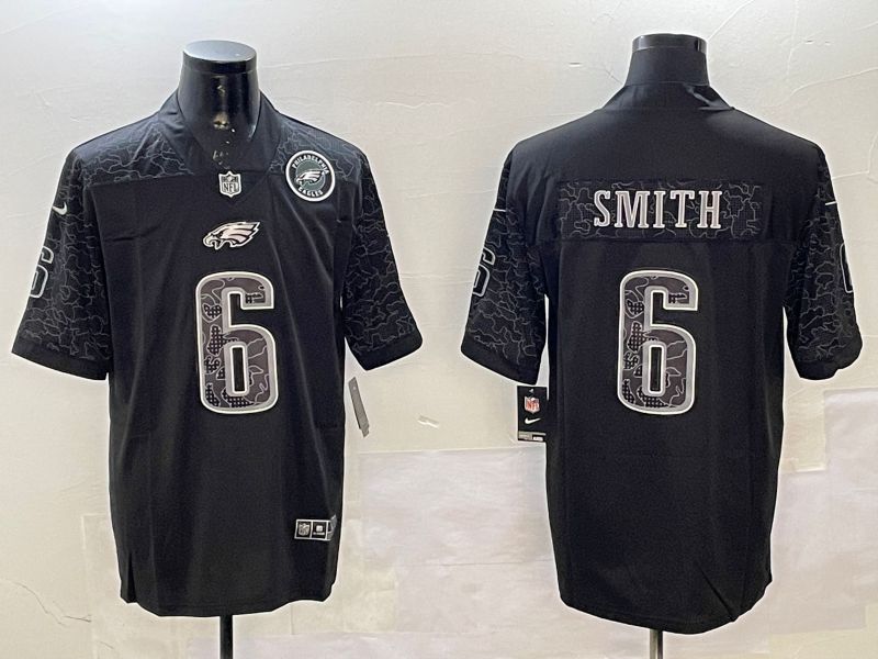 Men Philadelphia Eagles #6 Smith Black 2025 Nike Vapor Limited NFL Jersey style 3